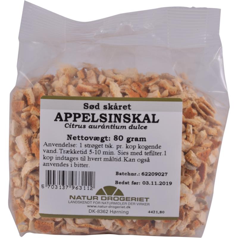 Appelsinskal, sød skåret 80 g